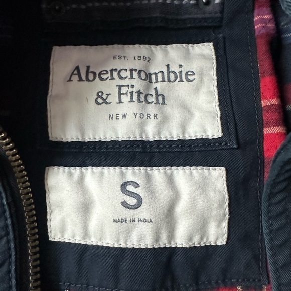 Y2K Abercrombie & Fitch Men’s Military Plaid Lined Jacket, Size Small - Picture 4 of 7